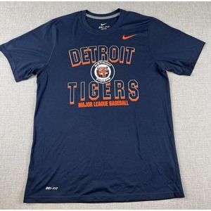 Detroit Tigers Nike Dri Fit Men’s MLB Medium Shirt Short Sleeve Navy Blue